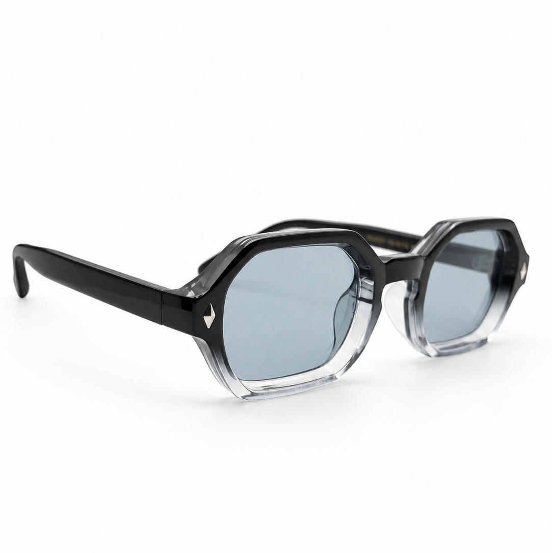 Onyx Fade zwart transparante zonnebril schuinaanzicht